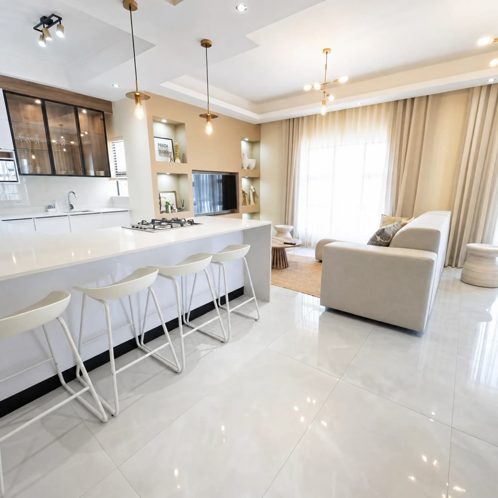 Open-plan kitchen and living area of a Family Suite